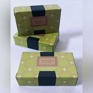 3 - Agraria Lemon Verbena Bath Soap San Francisco 1.7 Oz ea NWT